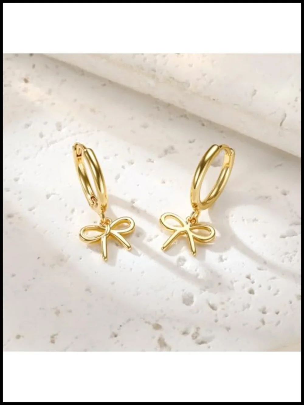 Gold Plated Bow Earrings for Girls Women Hypoallergenic